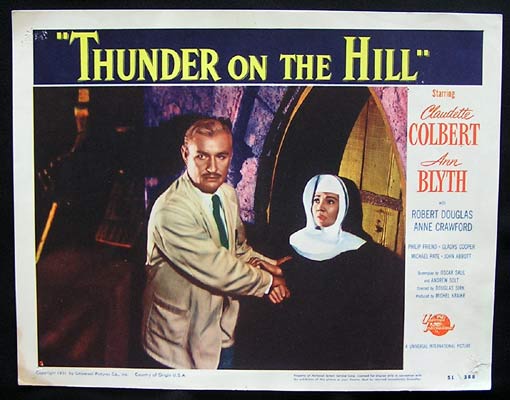 THUNDER ON THE HILL Lobby card 3 1951 Claudette Colbert Ann Blyth Douglas Sirk