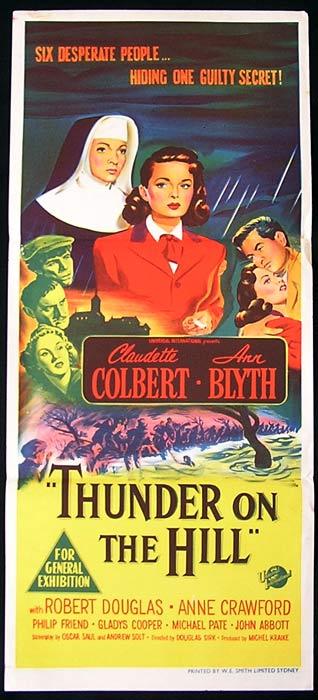 THUNDER ON THE HILL Original Daybill Movie Poster Claudette Colbert