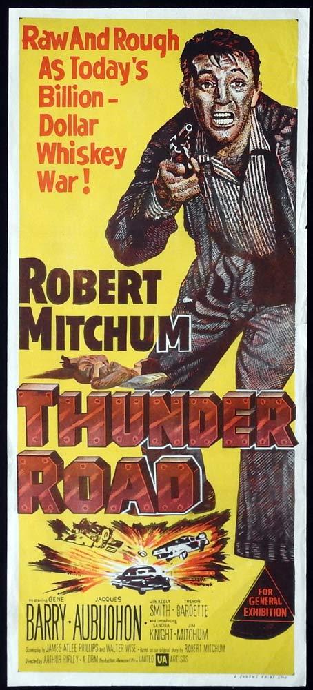 THUNDER ROAD Original daybill Movie poster Robert Mitchum Gene Barry
