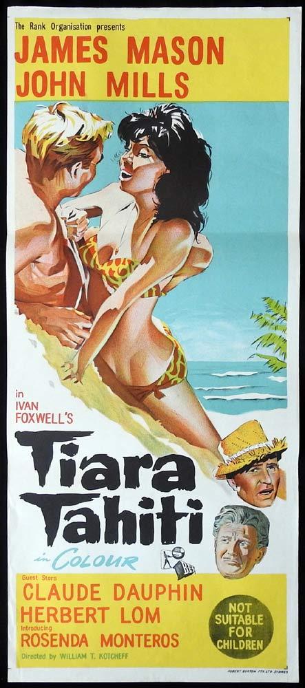 TIARA TAHITI Original Daybill Movie poster James Mason John Mills