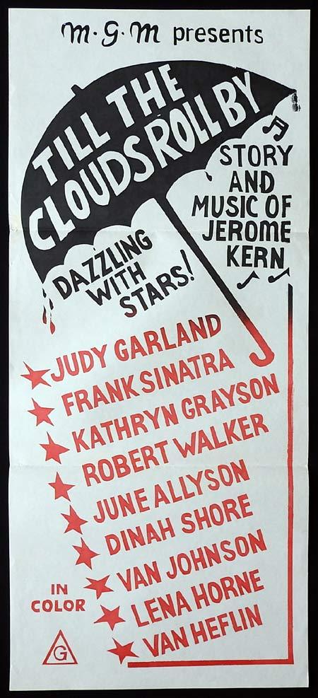 TILL THE CLOUDS ROLL BY Original Daybill Movie Poster Judy Garland 1970sr