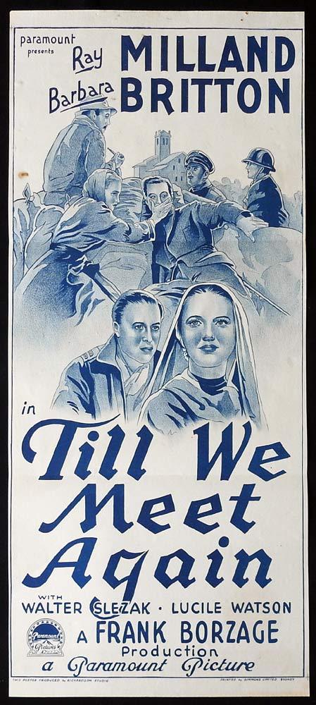 TILL WE MEET AGAIN Original Daybill Movie poster Ray Milland Barbara Britton 1940s