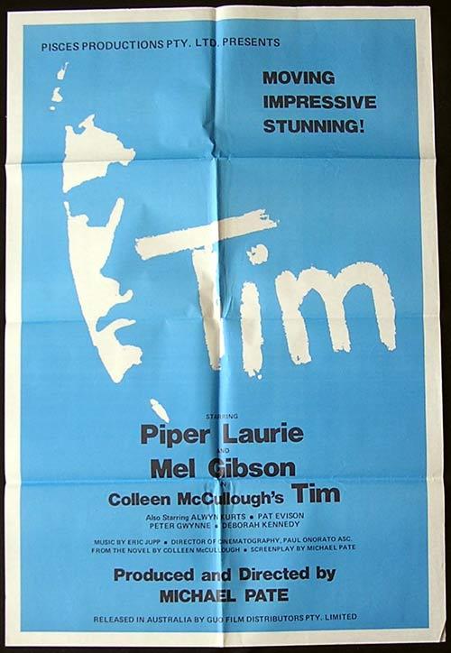TIM ’79 Mel Gibson ORIGINAL Australian Film ONE SHEET poster