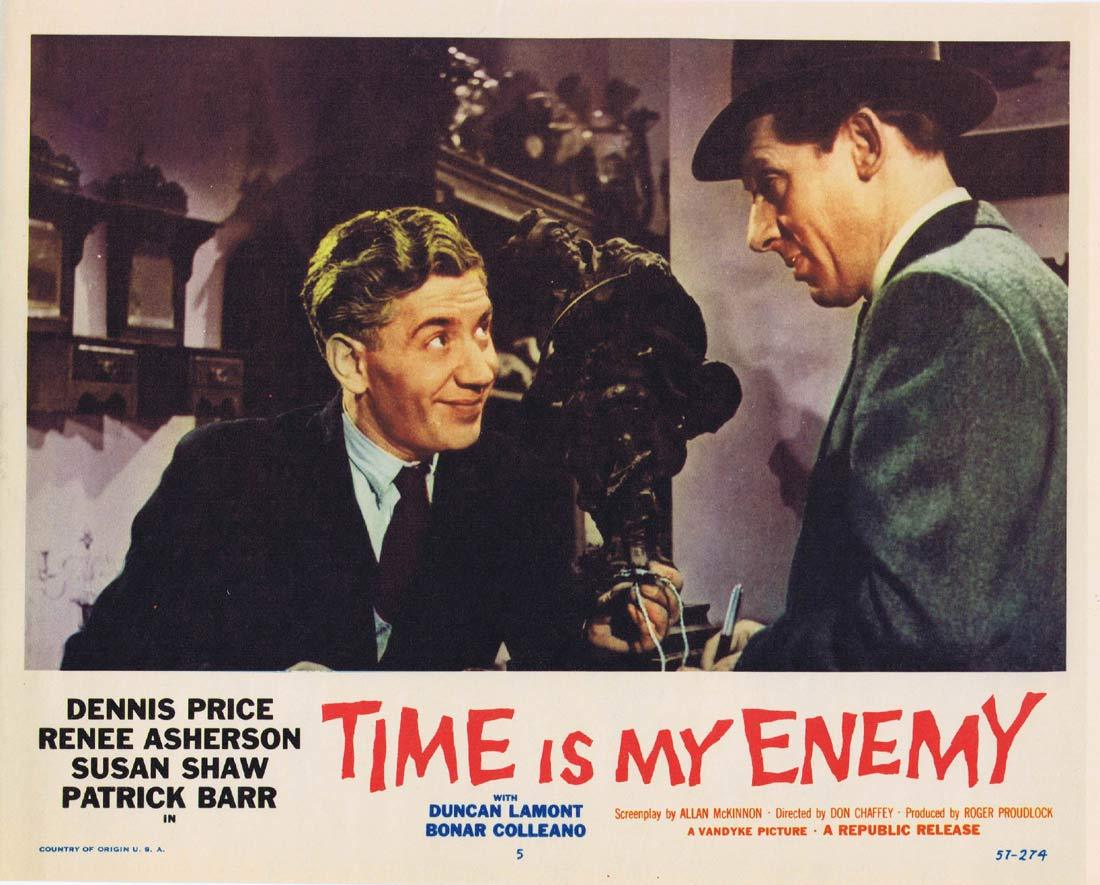 TIME IS MY ENEMY Original Lobby card 5 Dennis Price Film Noir