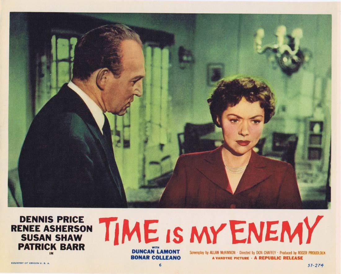 TIME IS MY ENEMY Original Lobby card 6 Dennis Price Film Noir