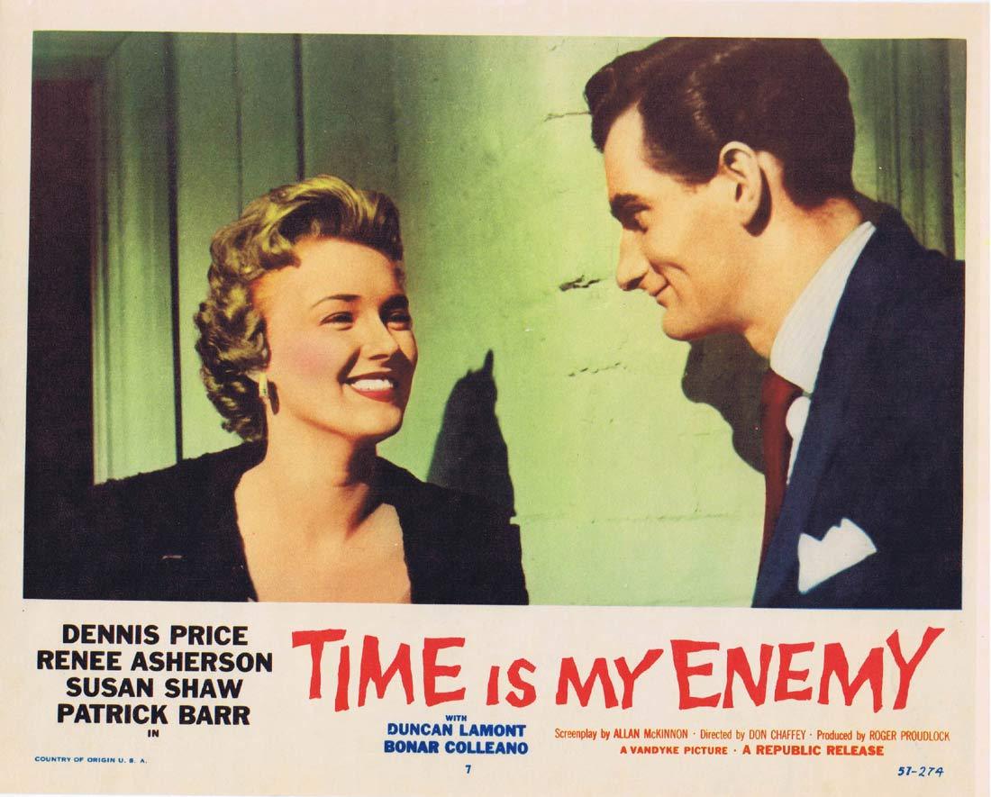 TIME IS MY ENEMY Original Lobby card 7 Dennis Price Film Noir