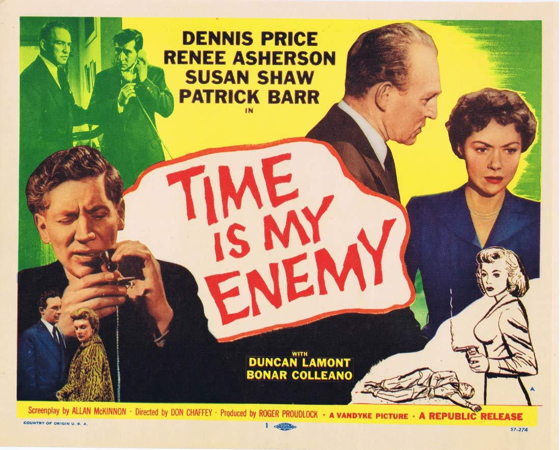 TIME IS MY ENEMY Original Title Lobby card Dennis Price Film Noir