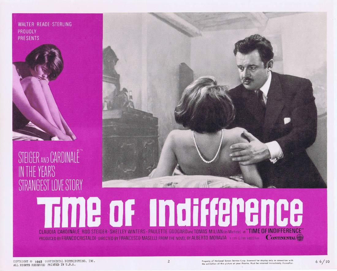 TIME OF INDIFFERENCE Lobby Card 2 Claudia Cardinale Rod Steiger Paulette Goddard Shelley Winters
