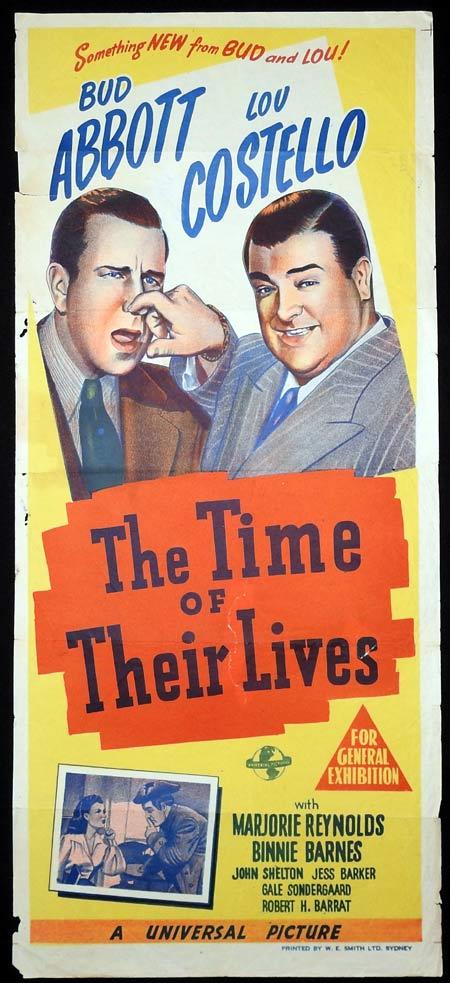THE TIME OF THEIR LIVES Original daybill Movie Poster Abbott and Costello