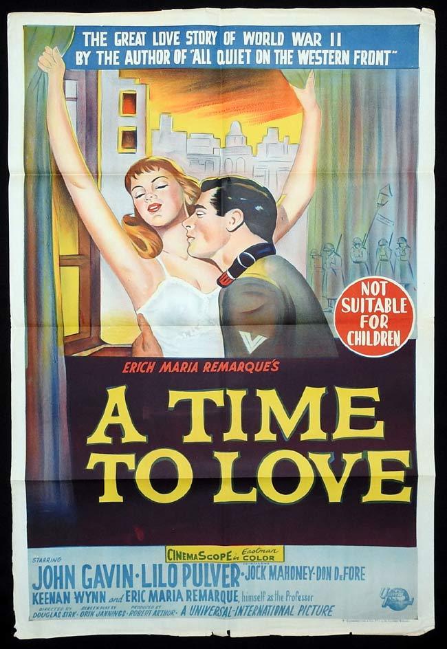 A TIME TO LOVE Original One sheet Movie poster Douglas Sirk John Gavin