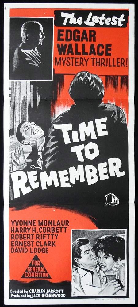TIME TO REMEMBER Original Daybill Movie Poster Edgar Wallace Mysteries