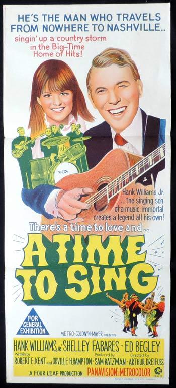 A TIME TO SING Original Daybill Movie poster Hank Williams Country Music