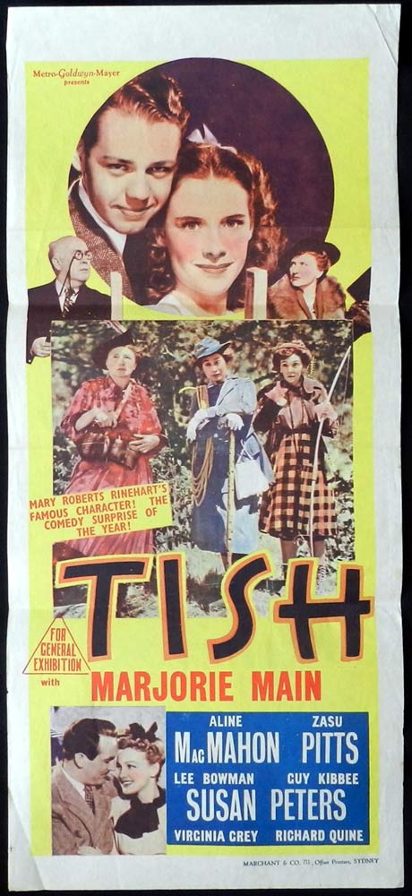 TISH Original Daybill Movie Poster Marjorie Main Zasu Pitts 1942