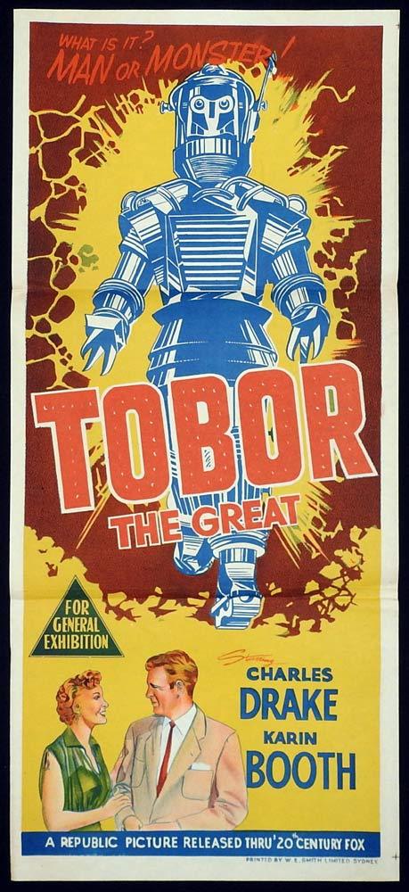 TOBOR THE GREAT Original Daybill Movie Poster Sci Fi Robot Spaceman
