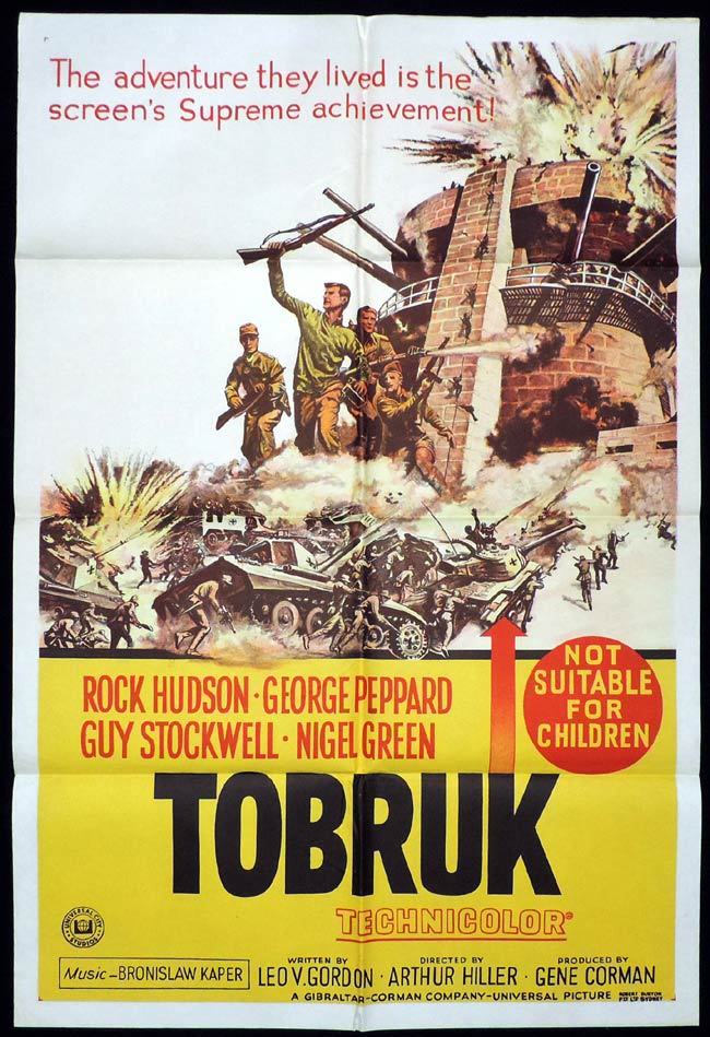 TOBRUK One Sheet Movie Poster Rock Hudson George Peppard