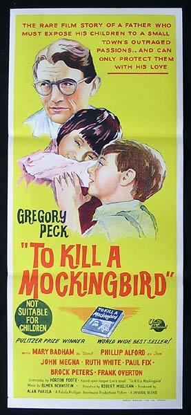 TO KILL A MOCKINGBIRD Original Daybill Movie Poster Gregory Peck Harper Lee