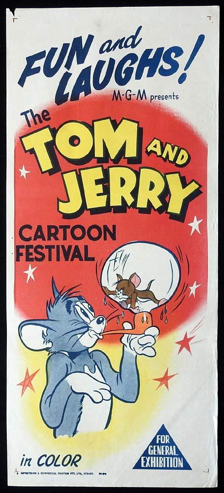 THE TOM AND JERRY CARTOON FESTIVAL Original Daybill Movie Poster Hanna Barbera