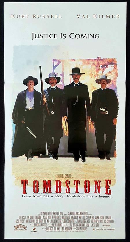 TOMBSTONE Daybill Movie poster Val Kilmer Kurt Russell