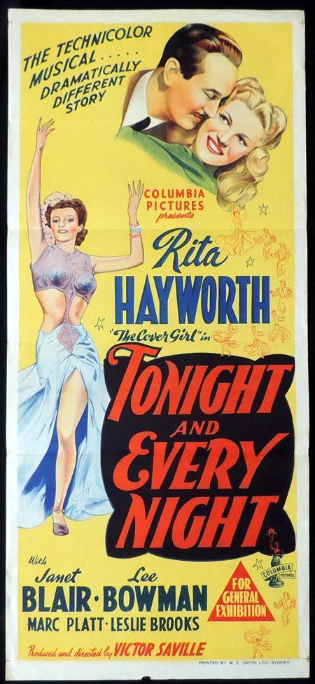 TONIGHT AND EVERY NIGHT Original Daybill Movie Poster RITA HAYWORTH