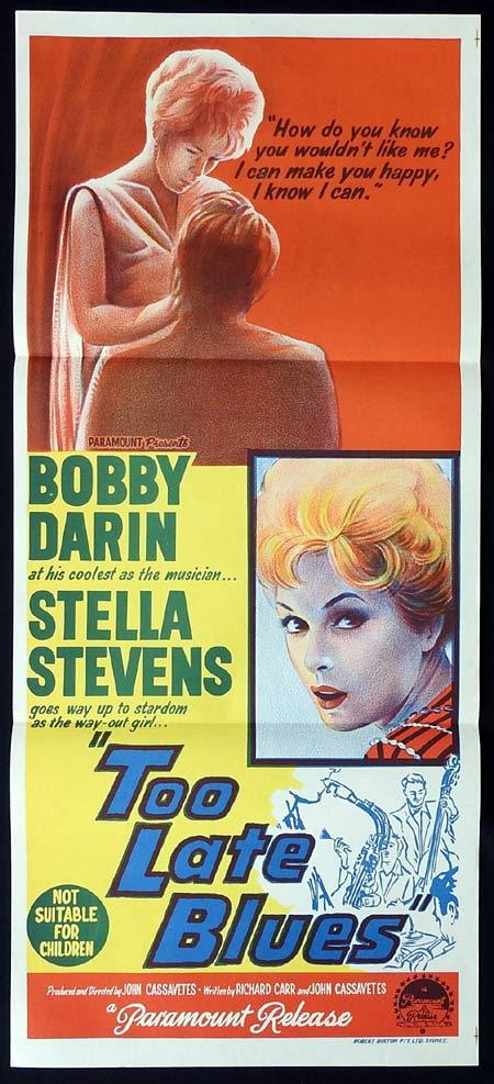TOO LATE BLUES Original Daybill Movie Poster Bobby Darin Stella Stevens