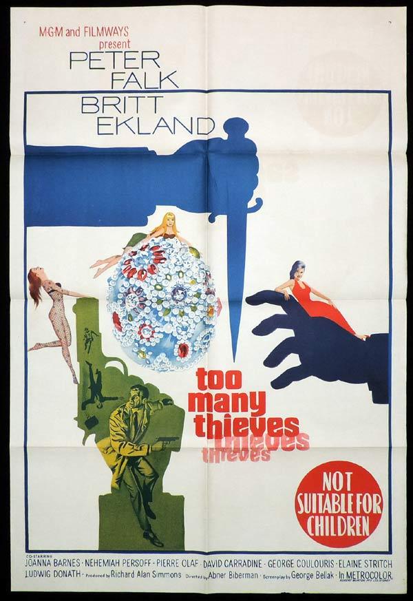 TOO MANY THIEVES One Sheet Movie Poster Peter Falk