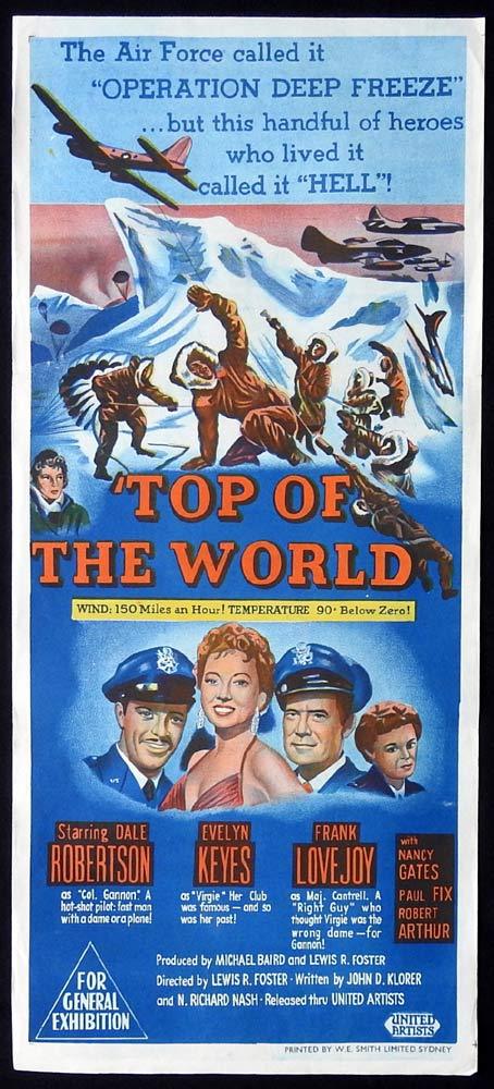 TOP OF THE WORLD Original Daybill Movie Poster Dale Robertson Evelyn Keyes