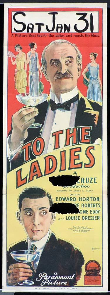 TO THE LADIES Long Daybill Movie poster 1923 JOHN RICHARDSON signature