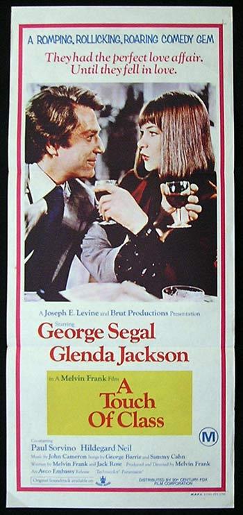A TOUCH OF CLASS 1973 Daybill Movie poster Glenda Jackson George Segal
