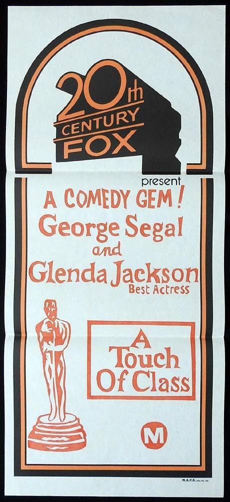 A TOUCH OF CLASS 70s stock Daybill Movie Poster George Segal Glenda Jackson