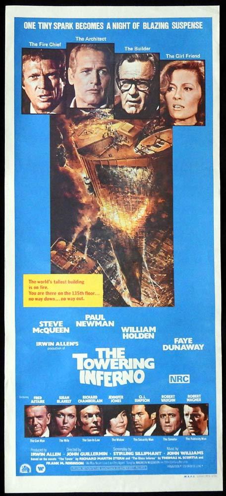 THE TOWERING INFERNO Original Daybill Movie poster Steve McQueen William Holden
