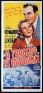 A TRAGEDY AT MIDNIGHT Original Daybill Movie Poster John Howard