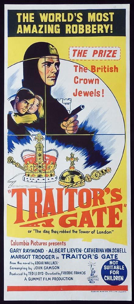 TRAITOR’S GATE Original Daybill Movie Poster Crown Jewels Edgar Wallace