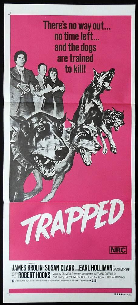 TRAPPED Original Daybill Movie poster DOBERMAN art James Brolin