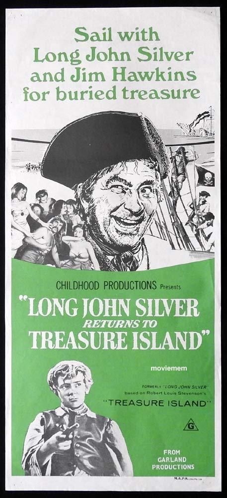 LONG JOHN SILVER RETURNS TO TREASURE ISLAND Original Daybill Movie Poster 70s Garland Productions