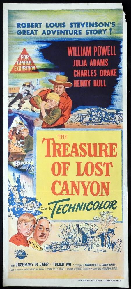 THE TREASURE OF LOST CANYON Original daybill Movie Poster William Powell Julia Adams Charles Drake