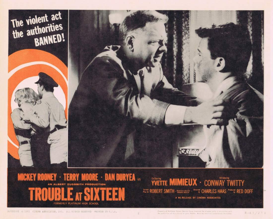 TROUBLE AT SIXTEEN Lobby Card 2 Mickey Rooney Terry Moore Yvette Mimieux 1961r
