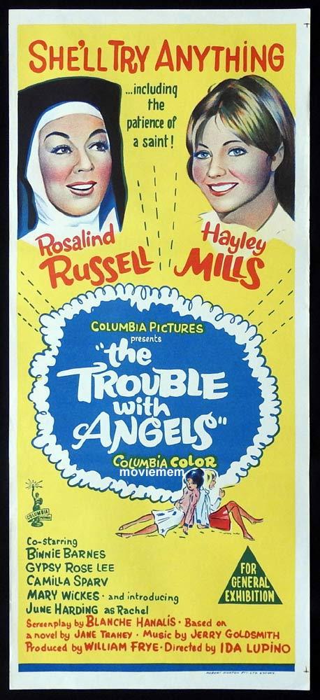 THE TROUBLE WITH ANGELS Original Daybill Movie Poster Rosalind Russell Hayley Mills