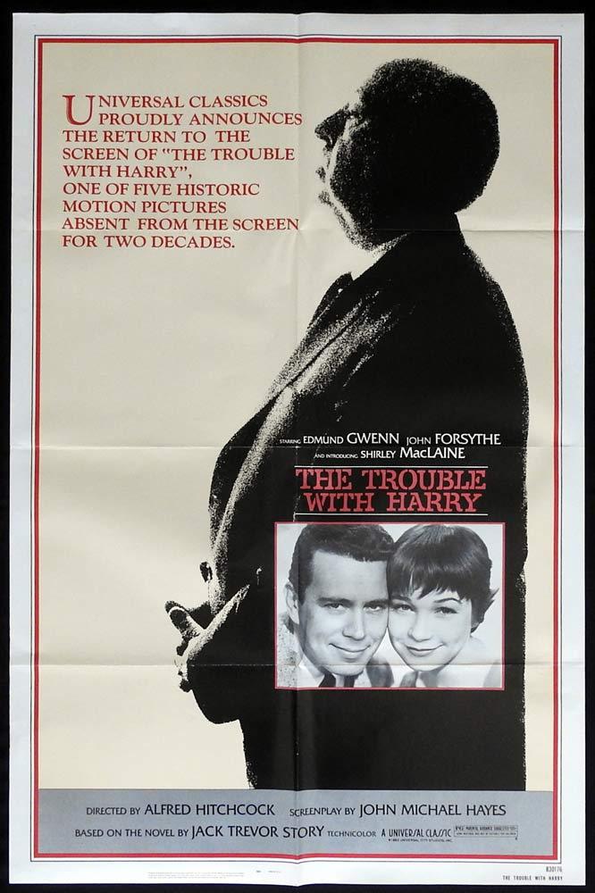 THE TROUBLE WITH HARRY Original 1983r  US One sheet Movie poste Alfred Hitchcockr