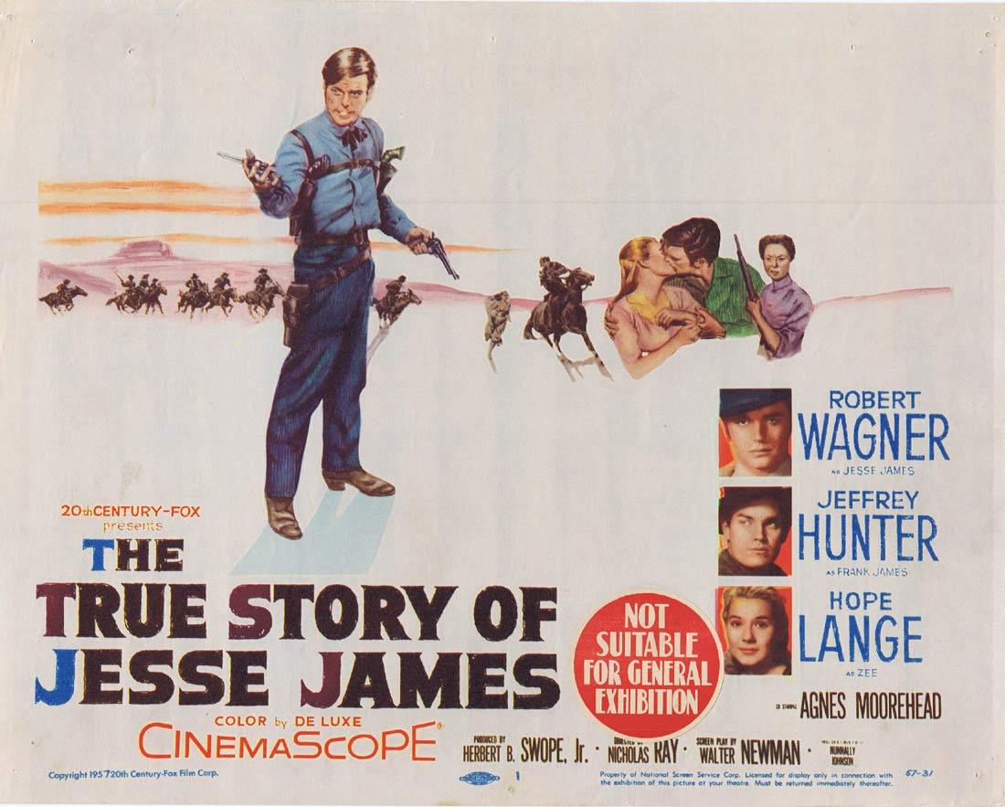 THE TRUE STORY OF JESSE JAMES Robert Wagner Title Lobby Card