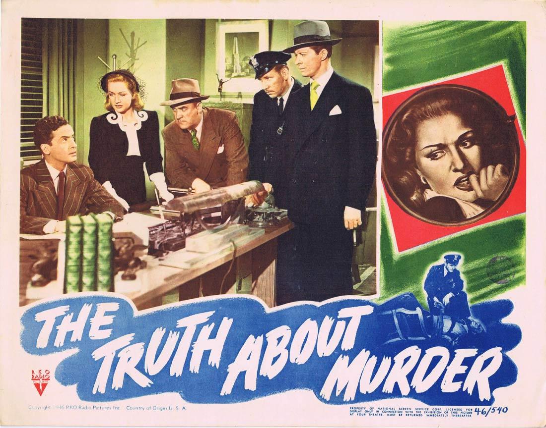 THE TRUTH ABOUT MURDER Lobby Card 3 RKO Film Noir Bonita Granville Morgan Conway