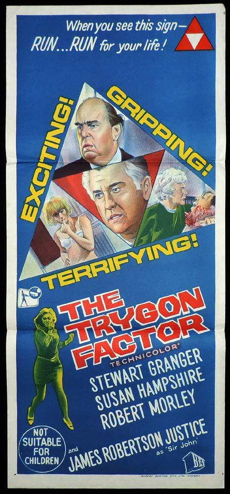 THE TRYGON FACTOR Original Daybill Movie Poster Stewart Granger Susan Hampshire