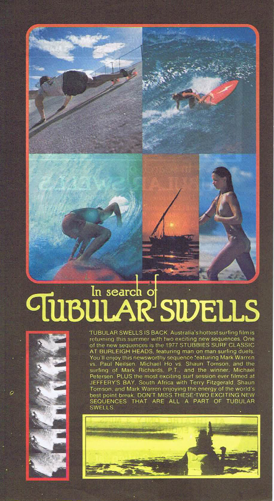 TUBULAR SWELLS Movie Flyer Surfing Film Dick Hoole Jack McCoy “A”