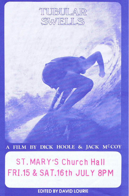 TUBULAR SWELLS Movie Flyer Surfing Film Dick Hoole Jack McCoy “D”