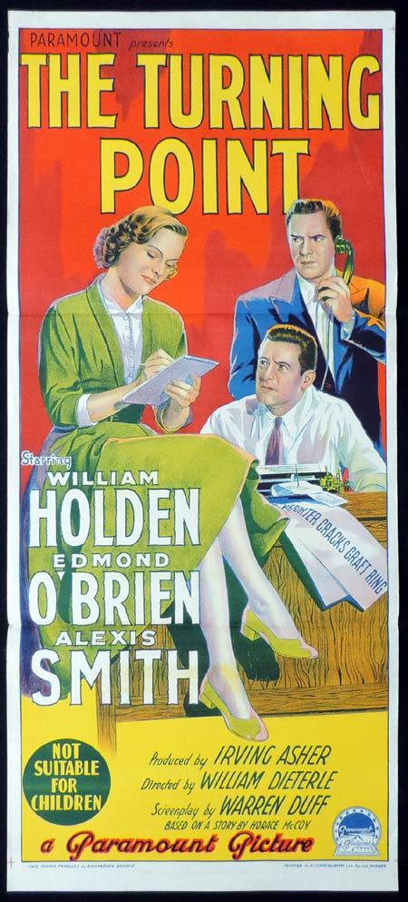 THE TURNING POINT Original Daybill Movie Poster WILLIAM HOLDEN Alexis Smith Richardson Studio