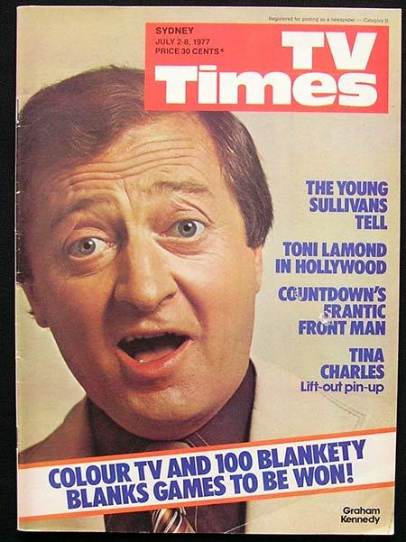 TV TIMES MAGAZINE Graham Kennedy July 2 1977 Sydney Blankety Blanks