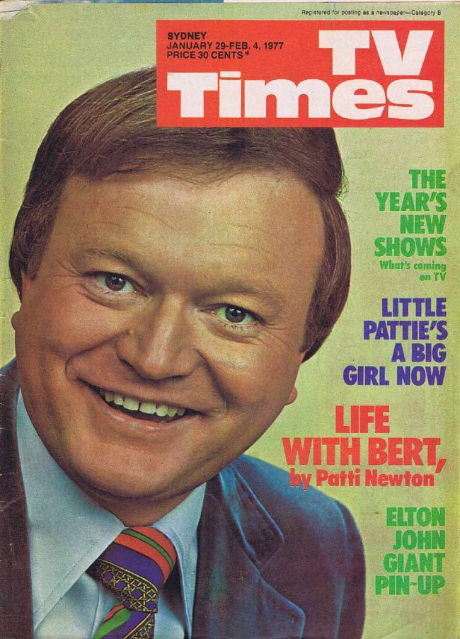 TV TIMES MAGAZINE Jan 29 1977 Bert Newton Elton John centerfold