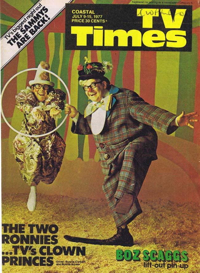 TV TIMES MAGAZINE July 9 1977 Two Ronnies Boz Scaggs centrefold