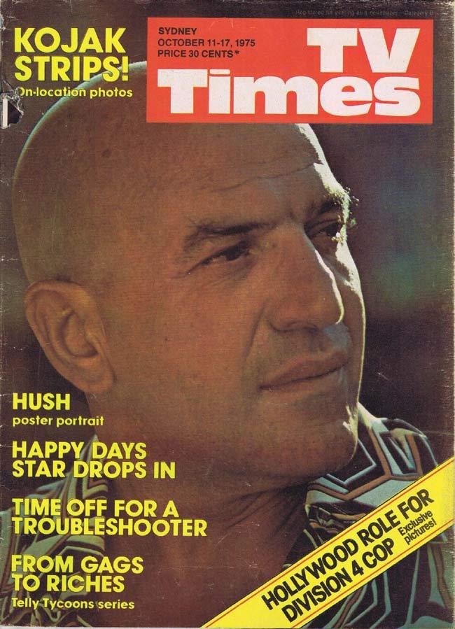 TV TIMES MAGAZINE Oct 11 1975 Kojack Telly Savalas Hush centerfold