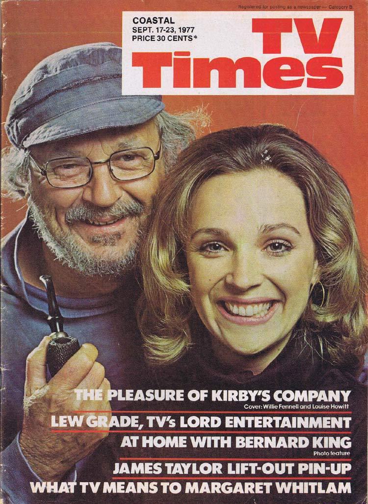 TV TIMES MAGAZINE Sept 17 1977 Kirby’s Company James Taylor centerfold
