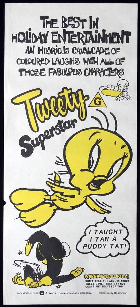 TWEETY SUPERSTAR Original Daybill Movie Poster Elmer Fudd Sylvester the Cat